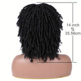 180% Density Afro Curly Unisex Dreadlock Wig - Breathable Rose Net Cap, Layered Faux Locs Braids, Synthetic Afro Bob Wig for Women and Men, Sports Style, Unisex Adult