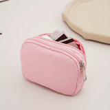 Quilted Double Layer Coin Purse, Zipper Around Card Holder, Women's Card Case & Short Wallet