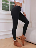 Women's High-Waist Fleece-Lined Leggings - Stretchy, Slimming & Warm for Winter