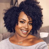 6 Inch Afro Bomb Curly Wig - Heat Resistant Fiber, Kinky Curly Synthetic Full Wig for Women, Side Part, Short Length, Natural Looking, Easy to Style, Breathable, Comfortable to Wear