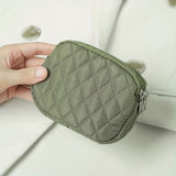 Quilted Double Layer Coin Purse, Zipper Around Card Holder, Women's Card Case & Short Wallet