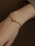 themeisles Simple Gold Silver Solid Color Chain Bracelet Accessories