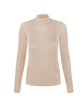 themeisles Solid Color Skinny Long Sleeves High Neck Sweater Tops Pullovers