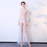 2025 G729/sexy see-through outfit mesh cardigan pajamas women's sauna clothes technician work clothes wholesale passion temptation
