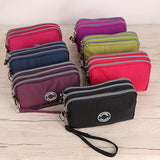 Women's Three-layer Zipper Coin Purse, Wristlet Mobile Phone Wallet, Versatile Clutch Bag