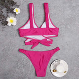 New Split Sexy Women's Outdoor Beach Swimsuit Two-piece Bikini Set