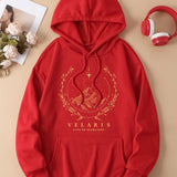 Winter Warmth & Starry Style: Cozy Casual Women's Hoodie with Convenient Kangaroo Pocket, Long Sleeves, and Durable Stretch Fabric