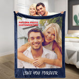 1pc Personalized Photo Blanket - Customizable with Pictures, Perfect Gift for Mother's Day, Father's Day, Couples, and Loved Ones - Soft, Cozy, and Unique Present for Men, Women, Boyfriend, Girlfriend, and Family Members