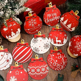 24pcs Elegant Wooden Christmas Ornaments Set - Perfect for Tree, Garden & Party Decorations