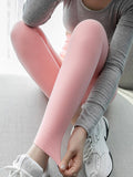 themeisles Casual Skinny Leg Keep Warm Solid Color Leggings