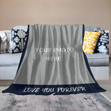 1pc Personalized Photo Blanket - Customizable with Pictures, Perfect Gift for Mother's Day, Father's Day, Couples, and Loved Ones - Soft, Cozy, and Unique Present for Men, Women, Boyfriend, Girlfriend, and Family Members