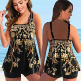 Women's Swimwear Tankini Sets Swimwear Women Monokini Swimsuits Bathing Suit Bikinis Beachwear Print Sexy Tank Two Piece Plus Size 5XL Fit 230414