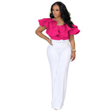 Womens Sexy Off Shoulder Blouses Spring Designer Ruffle Shirt Tops for Lady Free Ship