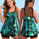 Women's Swimwear Tankini Sets Swimwear Women Monokini Swimsuits Bathing Suit Bikinis Beachwear Print Sexy Tank Two Piece Plus Size 5XL Fit 230414