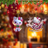 6pcs Sanrio Hello Kitty & Kuromi Acrylic Christmas Ornaments Set - Perfect for Tree Decoration, New Year & Holiday Celebrations