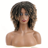 180% Density Afro Curly Unisex Dreadlock Wig - Breathable Rose Net Cap, Layered Faux Locs Braids, Synthetic Afro Bob Wig for Women and Men, Sports Style, Unisex Adult