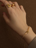 themeisles Simple Gold Silver Solid Color Chain Bracelet Accessories