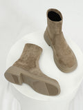 themeisles Split-Joint Round-Toe Chunky Shoes Boots