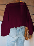 themeisles Simple Loose 3 Colors Solid Color Puff Sleeves T-Shirt