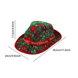 Christmas Fedora Hats for Adults Classic Snowflake Plaid Print Party Hat with Band for Women and Men