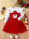 Whimsical Long Sleeve Tutu Dress for Girls - Casual Winter Fall Dresses for Kids with Sweet Party Look - Perfect Christmas Gift Idea