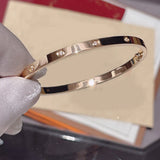 classic nail bracelet women non tarnish stainless steel plate 18K gold hight polishing bracelet designer jewelry with screwdriver 4MM W thin narrow love bangle gift