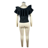 Womens Sexy Off Shoulder Blouses Spring Designer Ruffle Shirt Tops for Lady Free Ship