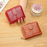 Vintage Mini Bifold Wallet, Zipper Around Coin Purse, Women's Retro Clutch & Credit Card Holder (11.99cm X 10.01cm X 3.0cm)