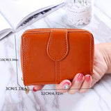 Vintage Mini Bifold Wallet, Zipper Around Coin Purse, Women's Retro Clutch & Credit Card Holder (11.99cm X 10.01cm X 3.0cm)