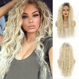 26 Inch Synthetic Ombre Wig - Effortlessly Chic Long Curly Wavy Style - Velvety Soft, Heat Resistant for Beginners - Perfect Daily Wear, Quick Transformation for Women