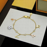 small flower bracelet designer for women non tarnish stainless steel 18k gold plated charm bracelet luxe fashion fine jewelry woman girl birthday gift daily outfit