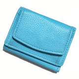 Women's Mini Wallet, Faux Leather Snap Button Coin Purse, Solid Coin Pockets, For Everyday