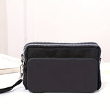 Women's Three-layer Zipper Coin Purse, Wristlet Mobile Phone Wallet, Versatile Clutch Bag