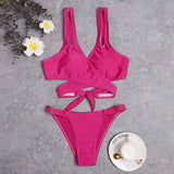 New Split Sexy Women's Outdoor Beach Swimsuit Two-piece Bikini Set