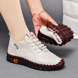 Womens Stylish Platform Slip-On Sneakers - Ventilated, Non-Slip & Ultra-Lightweight - Fashion Lace-Up Design for All-Day Comfort