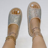 themeisles - Apricot Casual Daily Living Patchwork Rhinestone Round Comfortable Shoes