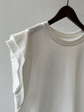 themeisles Split-Joint Sleeveless Loose Round-neck T-Shirts Tops