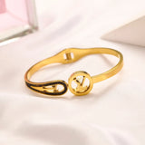 New Style Bracelets Women Bangle Designer Letter Jewelry Faux Leather 18K Gold Plated Stainless steel Wristband Cuff Fashion Jewelry Accessories S070