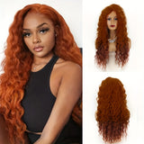 26 Inch Synthetic Ombre Wig - Effortlessly Chic Long Curly Wavy Style - Velvety Soft, Heat Resistant for Beginners - Perfect Daily Wear, Quick Transformation for Women