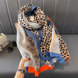 Elegant Leopard Print Scarf For Women - Breathable, Warm & Windproof Shawl For Spring/Fall