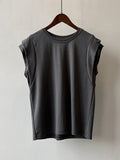 themeisles Split-Joint Sleeveless Loose Round-neck T-Shirts Tops