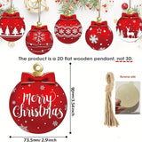 24pcs Elegant Wooden Christmas Ornaments Set - Perfect for Tree, Garden & Party Decorations