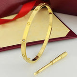 Bracelet designer jewelry braclet gold bracelets bangles classic fashion men women unisex stainless steel texture non fading with screwdriver screw bracelet