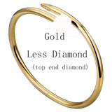 Love Gold Bracelet nail bracelet Designer Bangles for Women Mens Stainless Steel Alloy Armband18K Plated Gold Silver Rose Jewelry Diamond Bracelets