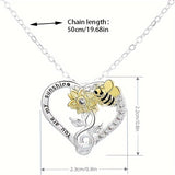 Women's sunflower bee love pendant necklace ladies trend personality pendant necklace Christmas Thanksgiving festival perfect jewelry gift