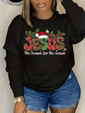 Cozy Plus Size Christmas Print Crew Neck Pullover Sweatshirt - Women's Plus Size Clothing for Fall & Winter - Soft, Long Sleeve, Casual, Festive, and Comfortable