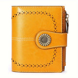 Genuine Leather Fashion RFID Wallet Women Clutch Credit Card Holder, Women's Casual Coin Purse Large Capacity Coin Purse, Ladies Zipper Clutch Bag short Wallet