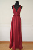 themeisles New Spandex Wine Red Multi Way Bridesmaid Dress, Women Summer Dress,Convertible Dresses