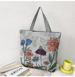 themeisles  Fashion Folding Women Big Size Handbag Tote Ladies Casual Flower Printing Canvas Graffiti Shoulder Bag Beach Bolsa Feminina