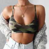 themeisles Crop Top Women's Camouflage Camisole Underwear without Steel Ring Summer Wild Sexy Backless Tube Top Female Casual Tank Top